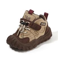 Children's sports shoes 2025 spring and autumn new boys' dad shoes running girls' mountaineering shoes soft-soled baby casual shoes 22 size shoes inner length about 14.5cm chaki
