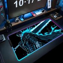 berserk Mouse Pad RGB Gaming Mousepad Big LED Pad PC Desk Mat Luminous Mouse Pad Large Keyboard Mats Table Rug With Backlit RGB700x300x3mm blue