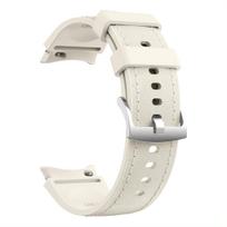 Silikoninė+Odinė apyrankė Samsung Galaxy Watch 7 6 5 4 FE 40mm 44mm Apyrankė Riešo juosta Watch 6 4 Classic 43/47mm 42/46mm Correa 6 Classic 43mm 47mm white