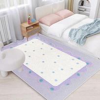 Minkštas violetinis pliušinis kilimas, purūs kilimėliai vaikų miegamajam, svetainei, namų dekoravimui, languoti, mieli kilimėliai 60*90cm white