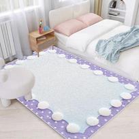 Minkštas violetinis pliušinis kilimas, purūs kilimėliai vaikų miegamajam, svetainei, namų dekoravimui, languoti, mieli kilimėliai 80*120cm
