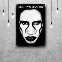 Marilyn manson Retro Metalinės Skardinės Ženklai Plakatai Dekoras Retro Metalinė Plokštelė Sienos Meno Dekoras Garažui Barui 30x40cm(11.8x15.7inch)