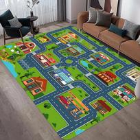 Kelių Eismo Vaikams Edukacinis Žaidimų Kilimas Minkštas Neslystantis Namų Dekoro Kilimas Vaikų Kambarys Svetainė Miegamojo Dekoras Kilimas 80x120cm