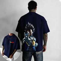 Dragon Ball Madingi Karšti Daiktai Anime Vegeta Spausdinti Medvilniniai Marškinėliai 2026 Harajuku Vyrams ir Moterims Vasaros Nauja Didelė Laisva Atsitiktinė Viršutinė Dalis 4XL gray