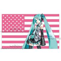 Anime Hatsune Miku gobelenas Amerikos vėliavos gobelenas Fono dekoracija Bendrabučio lovos gobelenas Svetainės sofos fono audinys 74x94cm(29x37in) pink