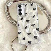 Laser Silver Vintage Colored Bow Phone Case for Samsung Galaxy A55 A56 A14 A13 A54 A24 A34 A53 A06 A15 A25 Back Silicone Cover Samsung A26 white