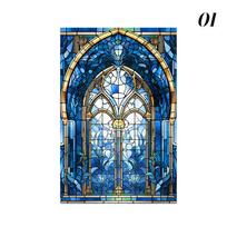 Retro meno stiklo plėvelė Europos stiliaus vitražinis bažnyčios meno privatumo langų lipdukai nepermatoma viešbučio klubo verandos langų dekoravimo plėvelė 40x120cm black