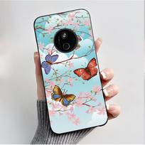 Nokia 110 4G 2024/HMD 110 4G/Nokia 125 4G 2024 dėklas Prabangus madingas drugeliai gėlės tapytas juodas minkštas TPU silikoninis dėklas Nokia 125 4G 2024