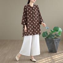 Plus-Size Printed Hong Kong Style Short Sleeve Cardigan & Wide Leg Pants Set 2XL black