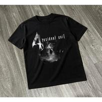 2026 New Fashion Resident Evil Graphic T Shirt Vintage Oversized T-shirt Cotton Short Sleeve Soft T Shirt for Men Women Clothing XXXL gray