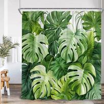 Šiaurietiškas Modernus Dušo Užuolaida Atogrąžų Lapai Monstera Dušo Užuolaida Miško Žalumos Augalai Vonios Dekoracija W90H165(CM)-1 Pcs