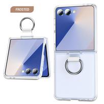 Smūgiams atsparus šarvuotas dėklas su žiedu-laikikliu telefonui Galaxy Z Flip 7 6 5 4 3, Samsung Z Flip7 ZFlip7 flip6 5G, kietas PC galinis dangtelis Galaxy Z Flip5 gray
