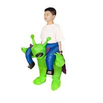 Pripučiamas ateivio kostiumas Helovinui & Cosplay išdaigoms Child (Fits 125-150 cm) green