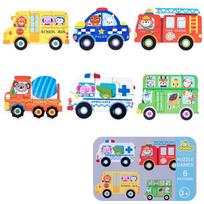 Montessori Baby Puzzle Educational Toys Wood 3D Puzzle Games Iron Box children Puzzles Jigsaw Wooden Puzzles For Kids 2 3 4 Year yellow