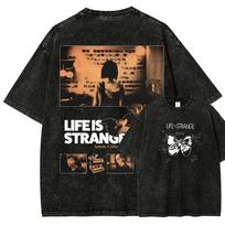 Life Is Strange Washed Tshirt NewModel Anime Lover Tshirt Oversized Year round clothing Unisex Streetwear Yk Short Sleeves M black