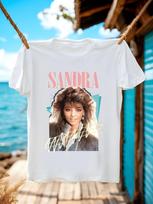 Vintage Sandra Cretu Graphic T-shirt - White Retro 80s Music Tee with Pink Lettering XXXXL white