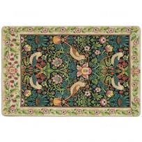 Aukštos kokybės meno gėlės su sodu William Morris Braškių vagis Neslystantis flanelinis grindų kilimėlis 40X60cm black
