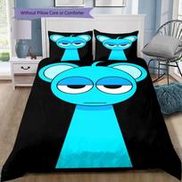Sprunki Beats 3PCS Bedding Set, Duvet Cover with Pillowcases, No Comforter, Game Characters Bed Linen 155x200cm blue