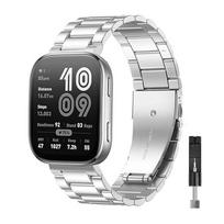 Metal Watch Band for Amazfit Bip 6/5/Active 2/3/Max/Balance 2/T-Rex 3 Belt Stainless Steel Bracelet Correa Amazfit Helio Strap Amazfit Bip 5 6-22mm sidabras