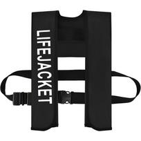 Adult self-inflating kayak life jacket (PFD) is a water sports life jacket suitable for rowing, fishing, kayaking and stand-up paddleboarding. black