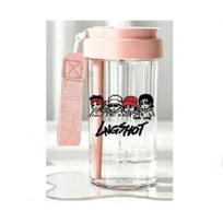 ApopGong × Lngshot arbatinis puodelis su šiaudeliu - 600ml, išskirtinis 4SHOVILLE Pink white