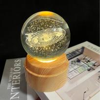 Rotating Crystal Ball Music Box: Creative Desktop Ornament and Graduation Gift 6CM Crystal Ball (No Base, No Light) brown