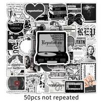 50 Taylor Swift 'Reputation' Creative Stickers - Decorative Personality Stickers for Phone & Guitar gray