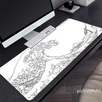 Black And White Large Mouse Pad xcm Computer Mousepad Company Gaming Mausepad Keyboard Mat Office Desk Mats Abstract Art 800x300x2mm gray