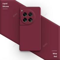 Originalus minkštas telefono dėklas OnePlus 12 12R 5G Funda Kvadratinis Atsparus smūgiams Skystas silikonas Kameros apsauga Aukštos kokybės galinis dangtelis OnePlus 12 vyno raudonos spalvos