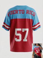 Raudoni ir Mėlyni Retro Puerto Riko Stiliaus 23 Sportiniai Marškinėliai T-Shirt Vasariniai Trumpomis Rankovėmis Laisvo Kirpimo Sportiški Stilingi Y2K Moteriški Viršutiniai Drabužiai L blue
