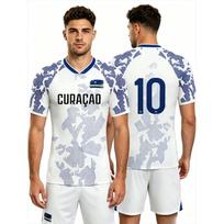 Curacao futbolo marškinėliai 3D spausdinimas Futbolo gerbėjo marškinėliai Poliesteris Suaugusiųjų marškinėliai Vasara 2026 Gerbėjų viršūnės 5XL gray