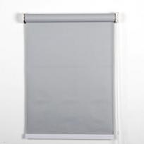 Elektrinės pakeliamos juodos ritininės žaliuzės: Atsparumas ugniai, apsauga nuo saulės ir montavimas be skylių biuro žaliuzių užuolaidoms. Flame Retardant Fabric/m² with Aluminum Rod šviesiai pilka spalva