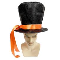Steampunk Theme Costume Hats Tall Design Cosplay Hats Unique Headwear Accessories  For Carnival Suede-Black black