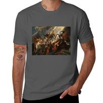 The Fall Of Phaeton By Peter Paul Rubens (1605) Tshirt Active Sports Short Sleeve Cotton Shirt 4XL black