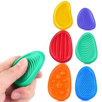 Sensoriniai Fidget Žaislai Akmuo Vaikams 6 vnt. Tekstūruotas Švelnus Nerimo Akmuo Autizmui ADHD Paaugliams Nerimo Streso Malšinimo Žaislų Rinkinys red