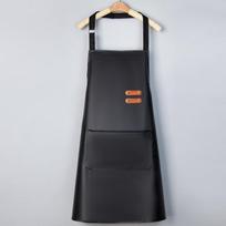 Women's Waterproof Stain-Resistant Leather Apron for Kitchen, Catering & Restaurant Use gray