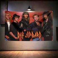 Rock Music Flag 3x5ft For Def Leppard Fans Banner Hd Print Brass Grommet Garage Bedroom Living Room Dorm Wall Decor Tapestry 74x94cm(29x37in)