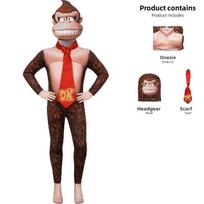 Super Mario Bros Donkey Kong Cosplay Kostiumas Vaikams Ir Suaugusiems Su Gorilos Galvos Kaukę Helovino Šventei Child 130cm black