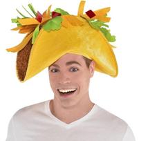 Multicolor Taco Fiesta Hat - 8  x 18  (1 Pc), Unique Costume Accessory, Perfect for Halloween, Birthdays Themed Parties yellow