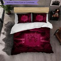 Aston Villa futbolo 3 dalių patalynės komplektas Minkštas antklodės užvalkalų komplektas su užvalkaliukais Spausdintas miegamojo dekoravimo komplektas namams 140cm*200cm