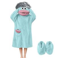Kids Pajamas with Mouth Design and Slippers, Soft Loungewear for Boys and Girls 100 šviesiai mėlyna spalva