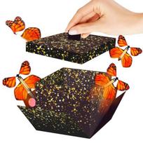 Christmas Gift Box with Flying Butterfly Mechanism Explosion Box, DIY Surprise Exploding Present Holder 4 Memory Making for Anniversary Butterflies B black