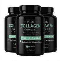 Multi Collagen Peptides Complex for Women & Men, 150 Pills 3pack