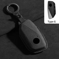 Suede odos automobilio nuotolinio valdymo pultelio dėklas apvalkalas BMW 7 serijai G70 G09 XM U06 G81 M3 I7 X7 G07 LCI IX I20 X1 U11 Apsauginis raktų pakabukas black