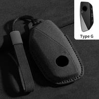 Suede odos automobilio nuotolinio valdymo pultelio dėklas apvalkalas BMW 7 serijai G70 G09 XM U06 G81 M3 I7 X7 G07 LCI IX I20 X1 U11 Apsauginis raktų pakabukas gray