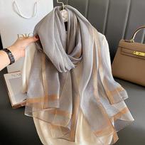 Vienos spalvos šilko ir vilnos skara moterims Šaliai Skaros Vasarinė Moteriška Hidžabas Žiemos Mada Šilta Ilga Bandana Foulard Pashmina Pončas 90x180cm gray
