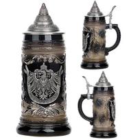 Vokiškas alaus bokalas Didelės talpos Retro Keraminiai alaus puodeliai Taurė Vokietija Tankard Stiklinis puodelis 600ml Geriausia dovana tėčiui Vyrams 501-600ml black