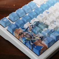Custom Wuthering Waves Cartethyia Keycap, PBT Dye Sub Cherry Cartoon, Compatible with Full Size 104/108 Mechanical Keyboard Gift