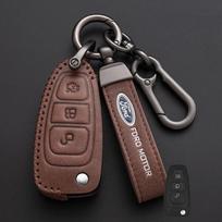 Išmanaus automobilio nuotolinio valdymo pultelio dėklas Raktų pakabukas Apsauginis dangtelis Ford Puma Grand C Max Focus Mondeo Kuga Fiesta Ecosport Transit Kuga black