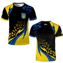 Naujas Ukrainos nacionalinės vėliavos grafinis marškinėlis Vasaros lauko sportui Kvėpuojantys marškinėliai Vyriški ir moteriški Laisvalaikio gatvės apranga S black